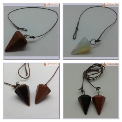 Pêndulo Pedra Pião Sextavado Pedras Variadas Para Tratar