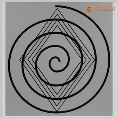 Espiral Cósmica Gráfico Radiônico 17x17cm Placa PVC 19cm