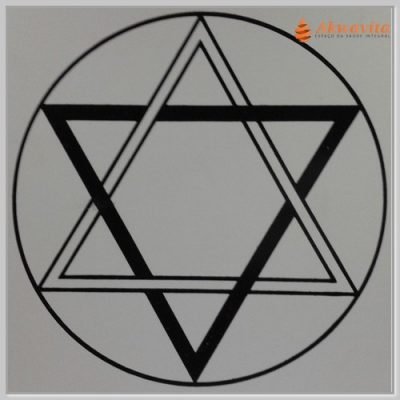 Hexagrama Kit Cromo Gráfico Radiônico PVC 19x19cm