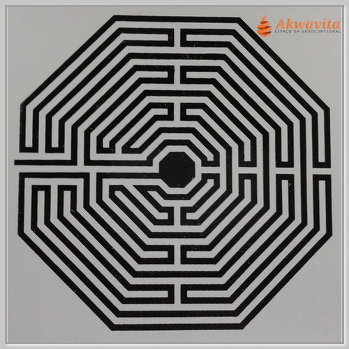 Labirinto DAmiens Gráfico Radiônico de PVC 17X17cm