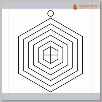 Escudo Hexágono Protetor Gráfico Radiônico PVC Adesivo 20x32