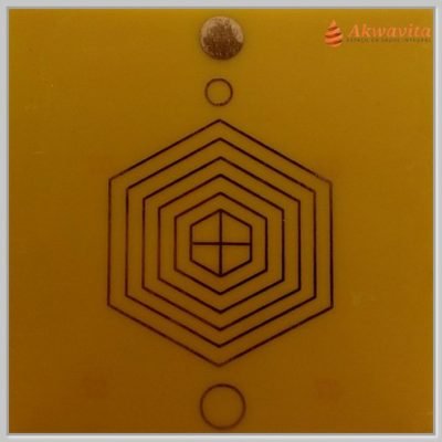 Escudo Hexágono Norte Gráfico Radiônico Cobre fenolite 15cm