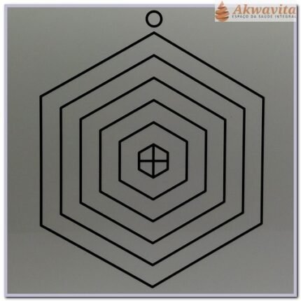 Escudo Hexágono Gráfico Radiônico MDF 20x20cmx6mm