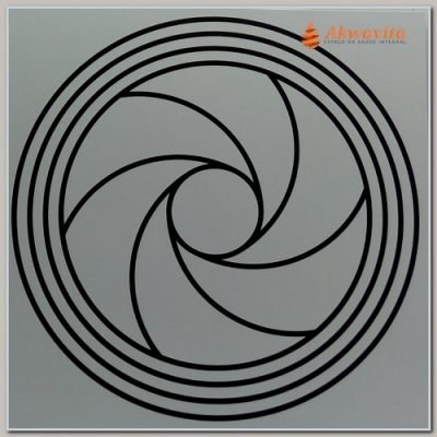 Diafragma I Gráfico Radiônico 17x17cm Placa PVC 19x19cm