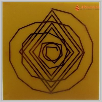 Espiral Cósmica Gráfico Radiônico Cobre fenolite 7x7cm
