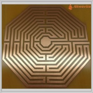 Labirinto Damiens Gráfico Radiônico de Cobre Fenolite 14x14cm