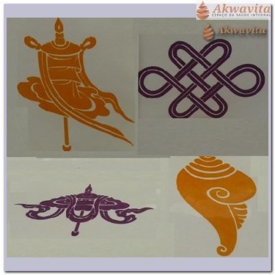 Adesivo Tibetano Concha Guarda Chuva Estandarte Amor infinito