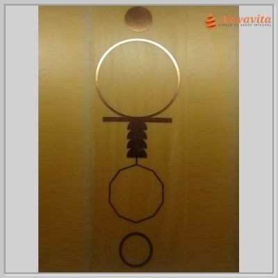 Cruz Ansata Gráfico Radiônico de Cobre Fenolite 12x30cm