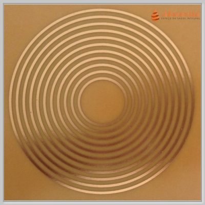 Onze Círculos Gráfico Radiônico Cobre fenolite 15x15cm