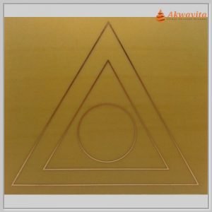 Triângulo Com 1 Círculo Gráfico Radiônico Cobre fenolite 15cm