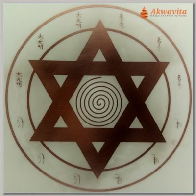 Mandala Reiki Emissor Radiônico de Cobre Fenolite 17cm- PLuz