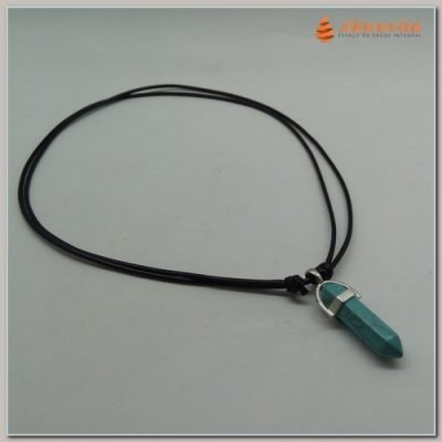 Cordão Pêndulo Pedra Howlita Biterminado Sextavada