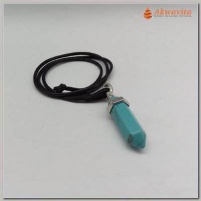 Pêndulo de Howlita Azul Biterminado Sextavado