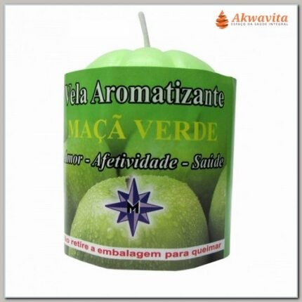 Vela Aromatizante Energética Fragrância Maçã Verde100g