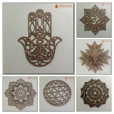 Quadros e Mandalas Simbologias Diversas em MDF Cru