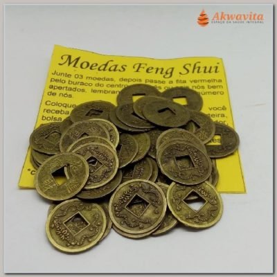 Moedas de Feng Shui I Ching Para Dinheiro 23mm Fina