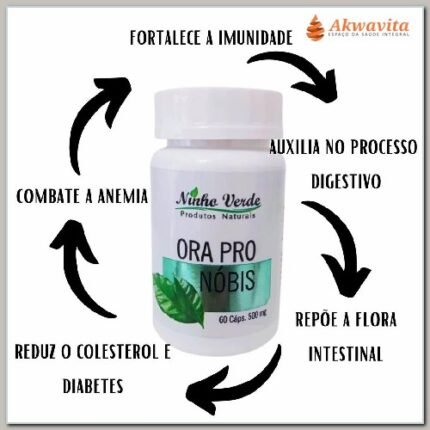 Ora-Pro-Nóbis Proteína Vegetal 500mg 60 cápsulas