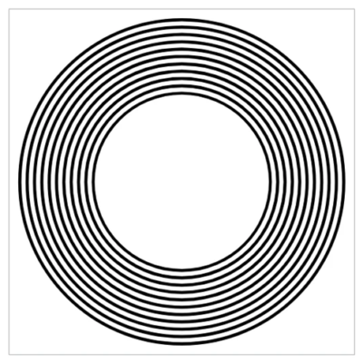 Onze Círculos Gráfico Radiônico de PVC 19x19cm