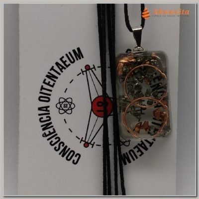 Orgonite Pingente Retangular Prosperidade 2x4cm- N. Tempo