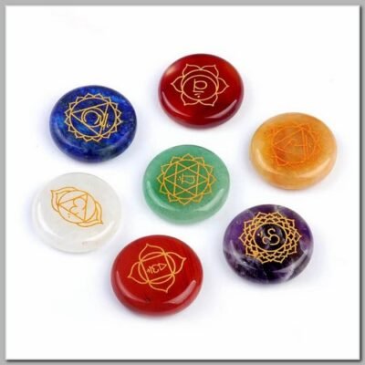 kit de Pedras dos Chakras com as Mandalas 7 pedras 25mm