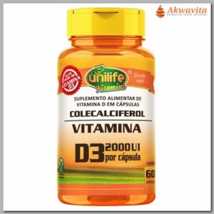 Vitamina D3 Colecalciferol 2000UI Saúde Ossos 60 cap