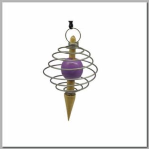 Pêndulo de Madeira Galáctico com Espiral e bola Lilás