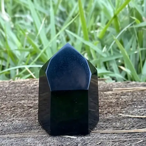Ponta Sextavada Obsidiana Negra Extra de 90a100gr