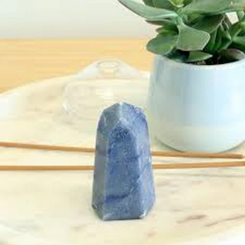 Ponta Sextavada Quartzo Azul Extra de 30a40gr