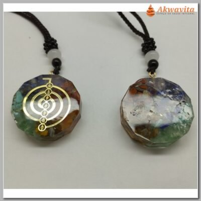 Pingente Orgonite Símbolo Chokurei Chakras 