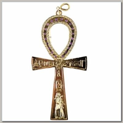 Pendente de Parede Cruz Ansata Símbolos Egípcios 19x8cm