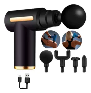 Massageador Miofascial Tipo Pistola 4 Pontas Recarregável