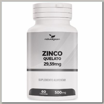 Zinco Quelato 29 mg 60 Cápsulas 500mg Imunológico