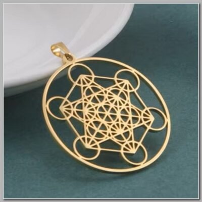 Pingente Arcanjo Metatron Metal Dourado Conexão Superior