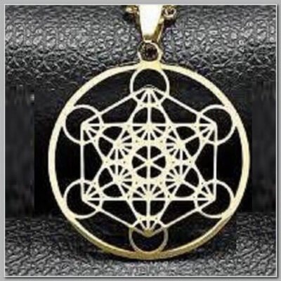 Pingente Arcanjo Metatron Metal Prateado Conexão Superior