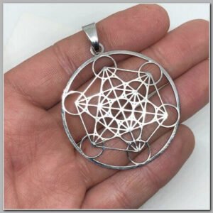 Pingente Arcanjo Metatron Metal Prateado Conexão Superior