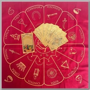 Toalha Mandala Cigana Altar e Oracular Veludo Vermelha