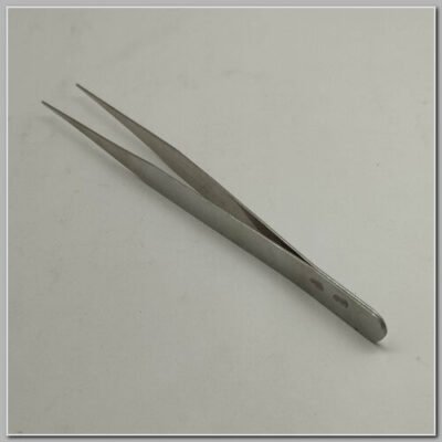 Pinça Instrumental Ponta Reta Fina Lisa Alumínio 12cm