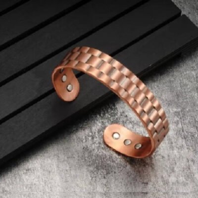 Pulseira de Cobre Puro Magnética 6 imãs Ajustável Unissex