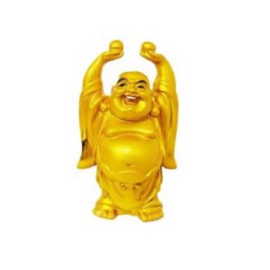 Estátua de Buda da Riqueza e Saúde Dourado 10cm