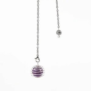 Pêndulo Galáctico de Ametista e Espiral Prateada Transmutação