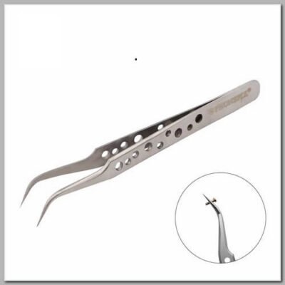Pinça Pegador Anatômico Antiestático Inox Curva 12cm