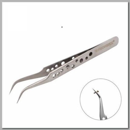 Pinça Pegador Anatômico Antiestático Inox Curva 12cm