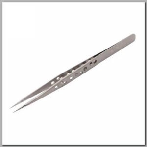 Pinça Pegador Anatômico Antiestático Inox Reta 14cm