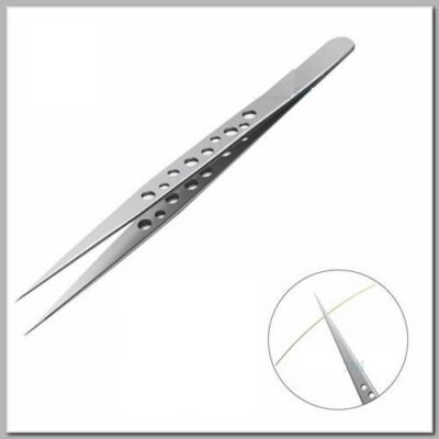 Pinça Pegador Anatômico Antiestático Inox Reta 14cm