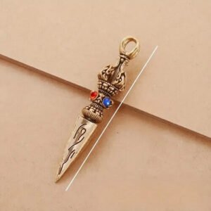 Pêndulo Phurba Tibetano Corte Energético e Proteção Dourado