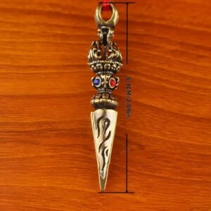 Pêndulo Phurba Tibetano Corte Energético e Proteção Dourado