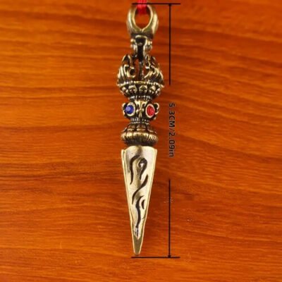 Pêndulo Phurba Tibetano Corte Energético e Proteção Dourado