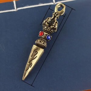 Pêndulo Phurba Tibetano Corte Energético e Proteção Dourado