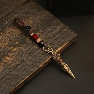 Pêndulo Phurba Tibetano Corte Energético e Proteção Dourado