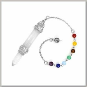 Pêndulo de Cristal Corpo e Ponta Sextavada Chakras 9cm